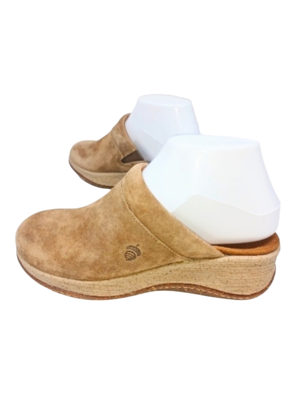 Acorn Brand Clog Shoes Suede or Suede Like Tan Wedge Women's Size 6